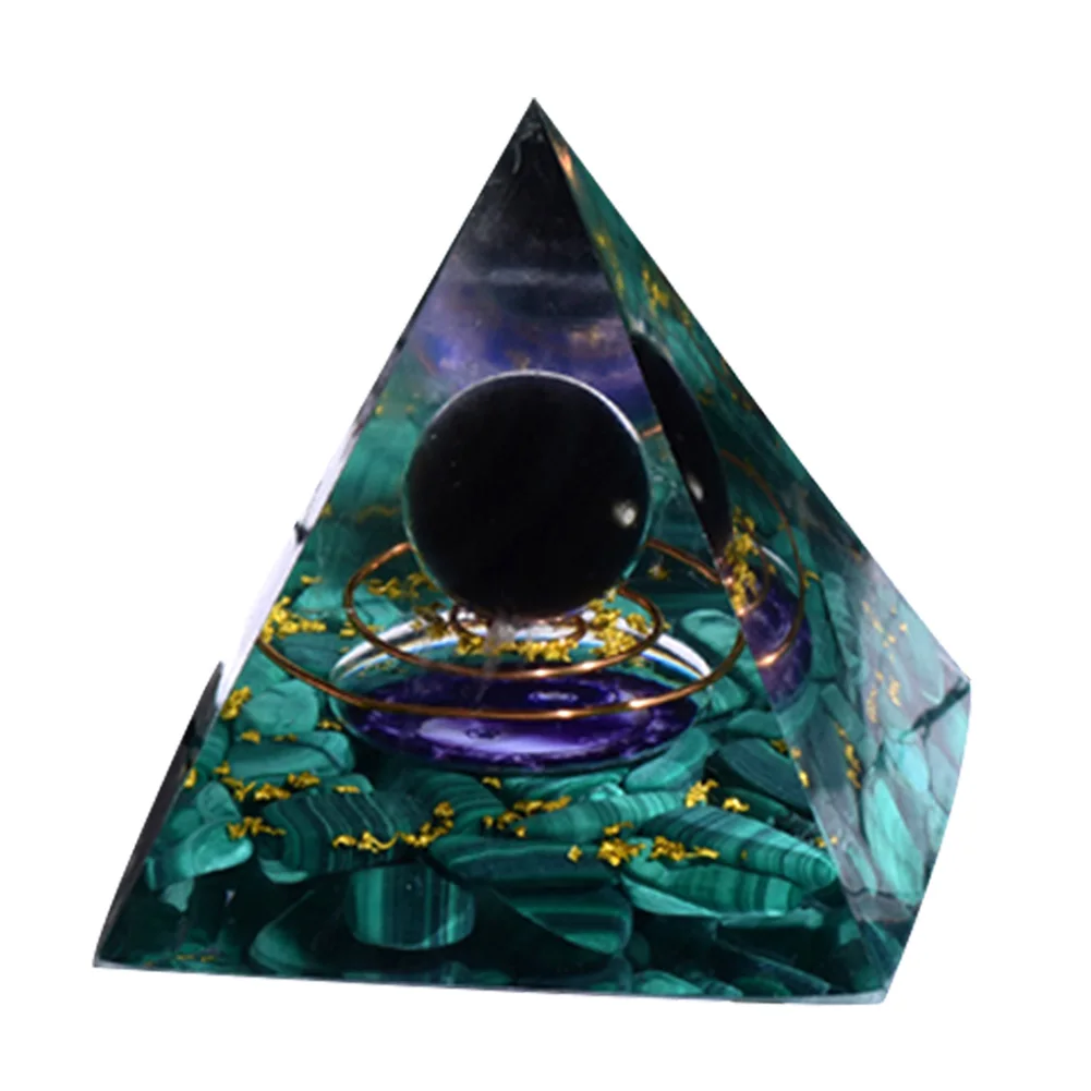 Tree of Life Orgone Pyramid Crystal Energy Orgonite Pyramid Peridot Healing Gem Stones EMF Orgonite Chakra Reiki Meditaiton Tool 