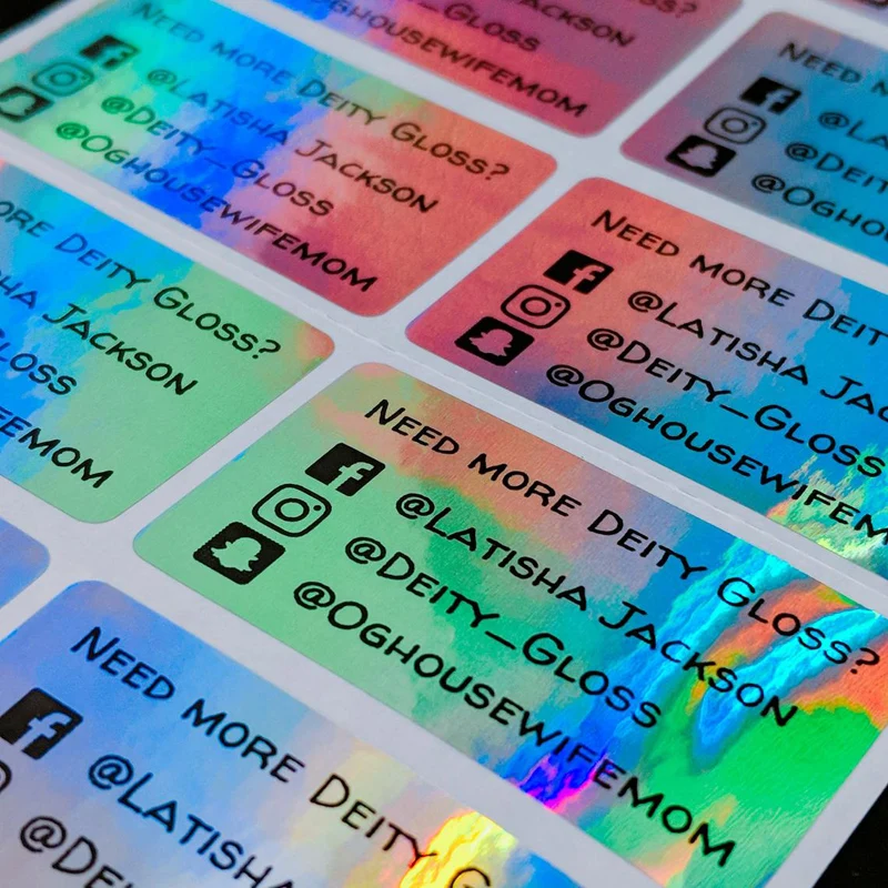 Custom Holographic Shiny Stickers Personalized Holo Rainbow Vinyl Stickers  - AliExpress