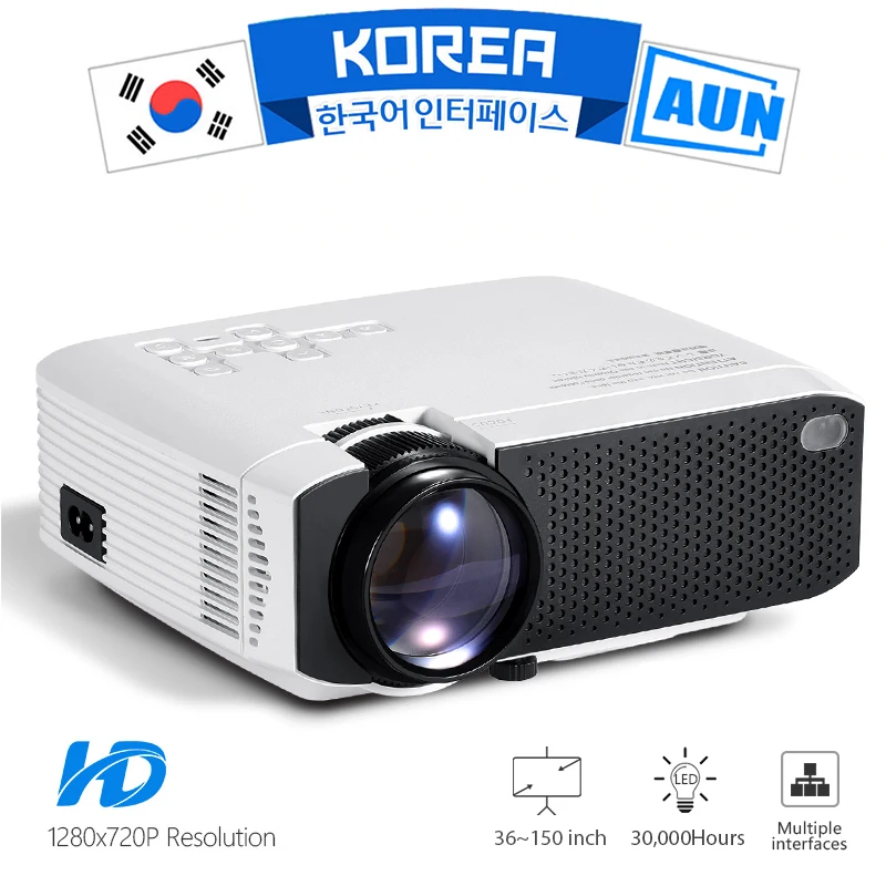 Портативный светодиодный проектор AUN New мини HD D50s для домашнего кинотеатра 1080P 2900