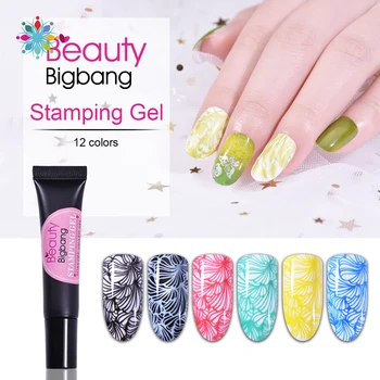 

Beautybigbang Nail Stamping Gel Polish 8ml Stamp Print Oil UV Gel Varnish Soak Off Varnish for Nail Art Stamping Plate
