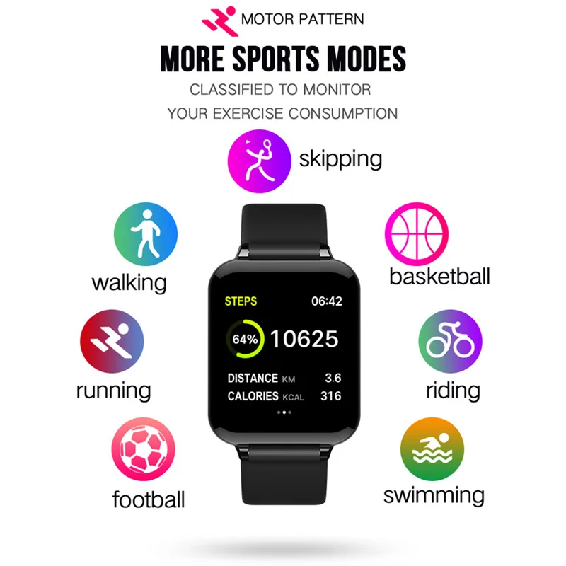 Смарт-часы B57 водонепроницаемые спортивные часы для iphone phone Smartwatch монитор сердечного ритма функции кровяного давления для мужских и женских часов