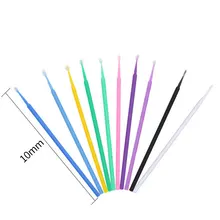 100 шт белые одноразовые микро палочки для ресниц, тушь для ресниц, кисть-аппликатор для наращивания ресниц, инструмент для макияжа бровей