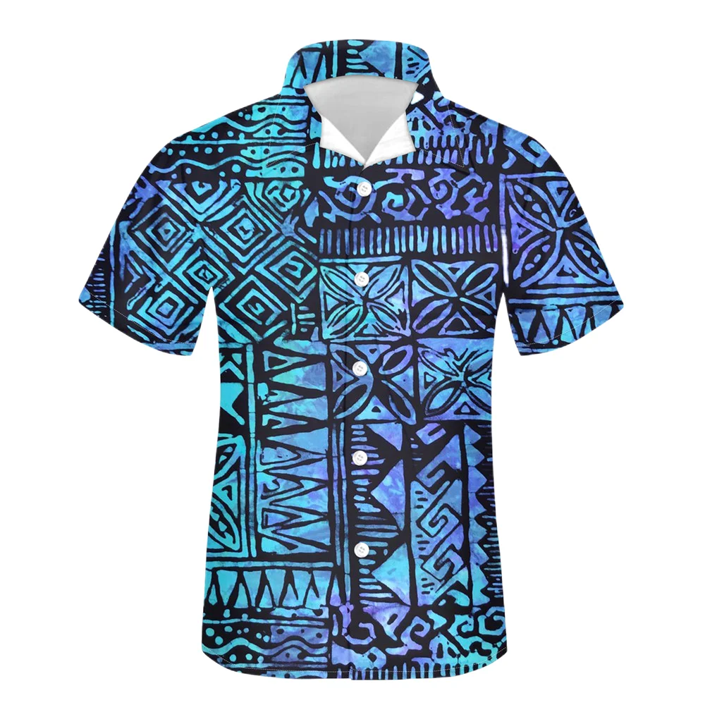 

Men's Hawaiian Beach Shirt Hawaii Tapa Print Casual Short Sleeve Chemise Homme Summer Holiday Vacation Clothing Top