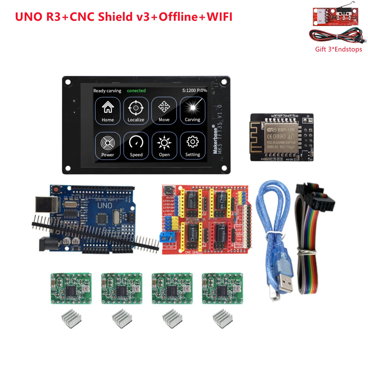 Плата панель управления расширения cnc shield V3 UNO R3 MKS DLC TFT35 автономный контроллер с
