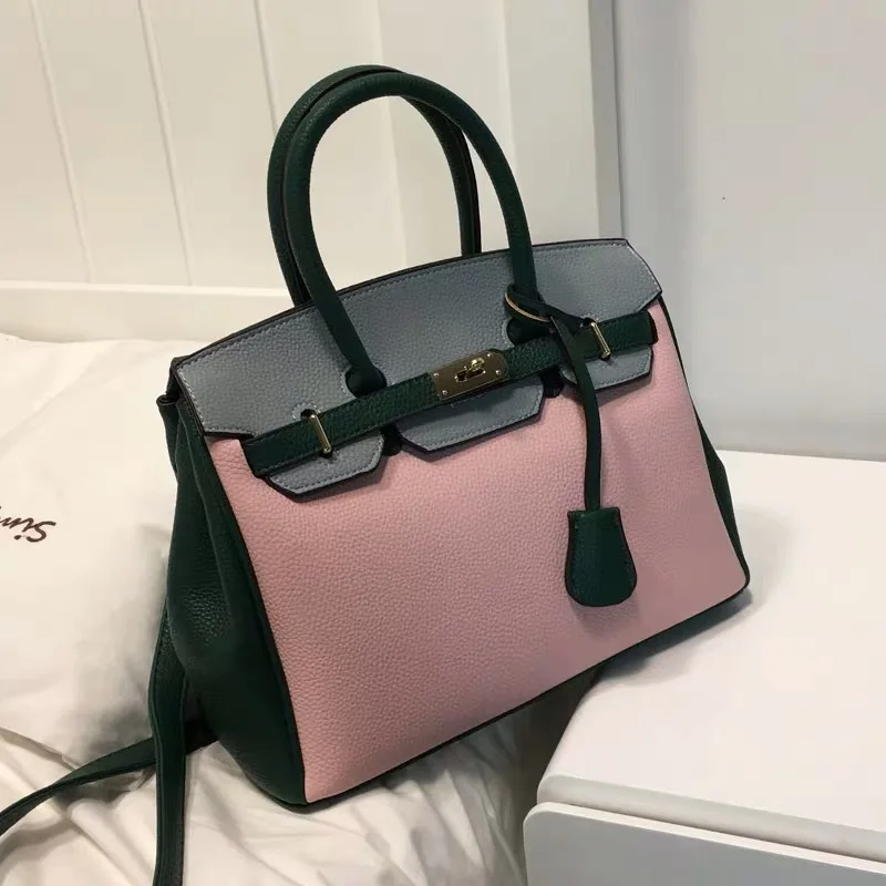 Bolsos de cuero para модный привлекательный раздельный купальник bolsos de lujo модный привлекательный раздельный купальник bolsos de diseñador grande bolso de mano Cadena de cuero bolso - Цвет: Зеленый