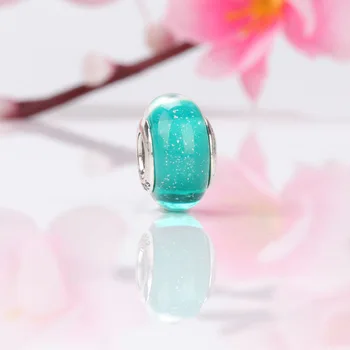 

Free Shipping Authentic 925 Sterling Silver Glass Charm Fit Original Pandora Bracelet For Women DIY Jewelry Bead