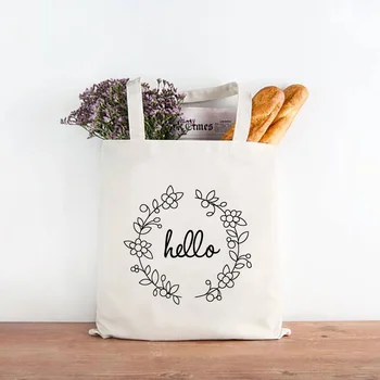 

Canvas Tote Bag Art Font Design Pattern Print Shopping Bag Handbag Eco Bag Reusable Recycle Daily Use Female Bag