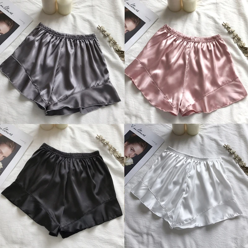 Elegance Satin Safety Short Pants Women Lace Underwear Short Tights Soft Seamless Female Safe Shorts Sexy Lingerie Plus Size