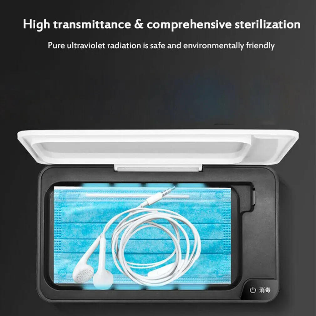 

Portable Uv Sterilizer Plastic 360 Degrees Mask Sterilizer Box Phone Key Disinfection Sterilization 1 Set
