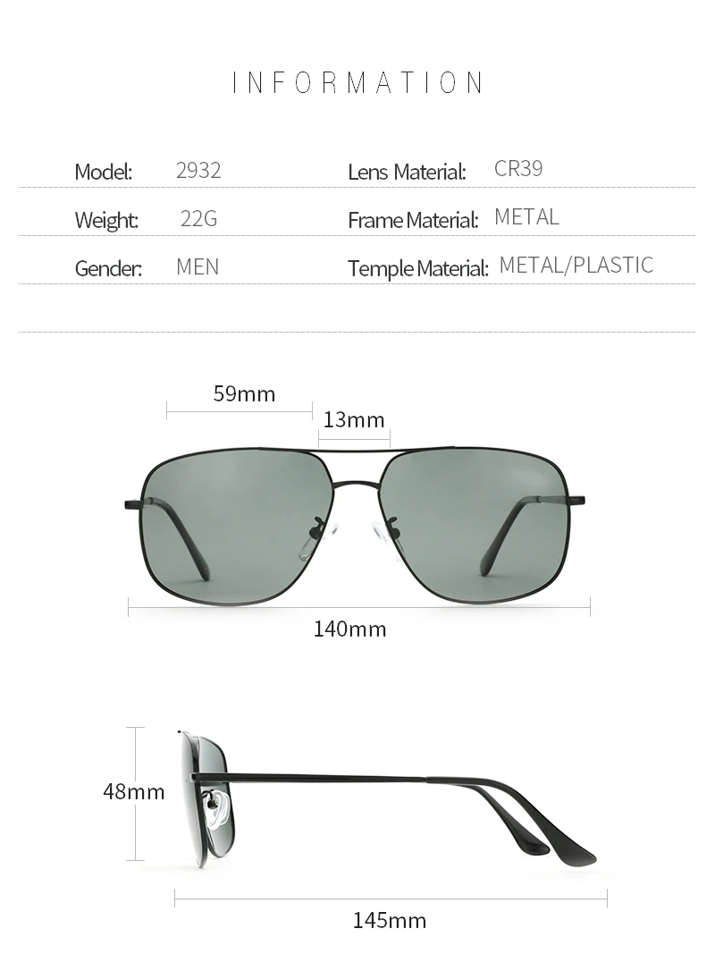 ZENOTTIC Men's Polarized UV 400 Protection Pilot Sunglasses Cool Driving Sun Glasses Fashion Brand Designer Eyewear Accessories