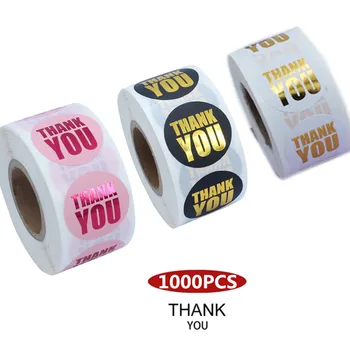 

1000pcs Stylish Pink Rose Gold Thank You Sticker DIY Gift Handmade Wedding Party Business Package Decor Bronzing Sealing Labels