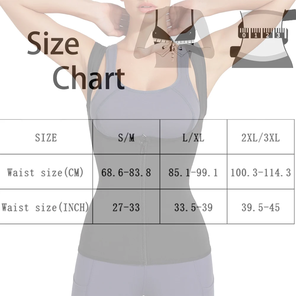 Sweat Vest for Women Workout Training Heat Trapping Zipper Sauna Vest Slimming Tank Top Fat Burn Body Shaper Corset for Women