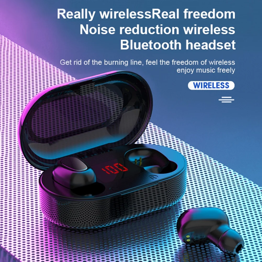 Bluetooth Earphone Wireless Earbuds 5 0 L21 TWS Headsets Dual Earbuds Bass Sound for Huawei Xiaomi Iphone Samsung Mobile Phones