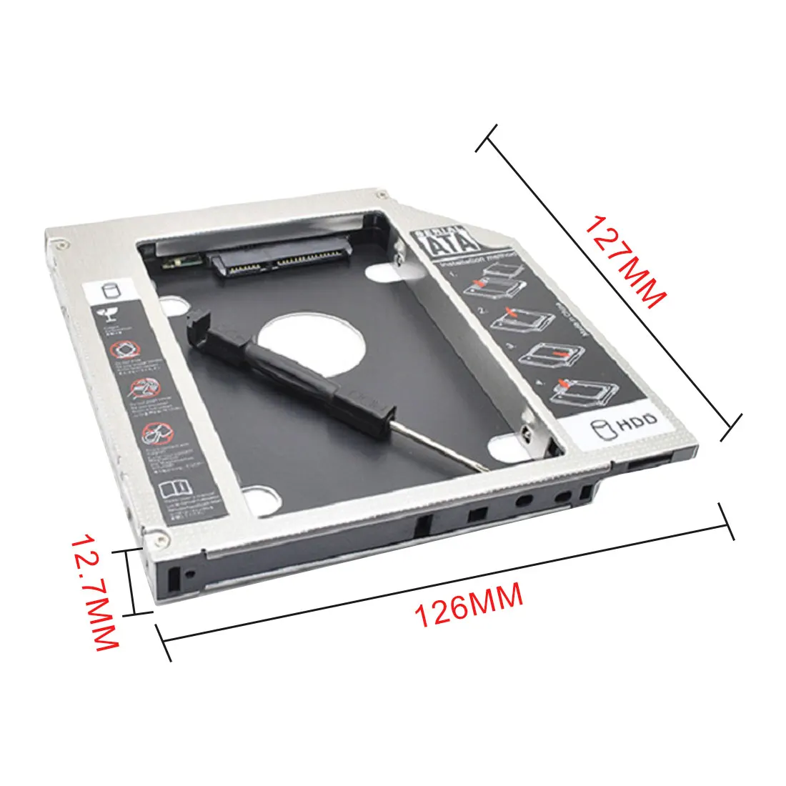 Алюминиевый IDE для SATA 2nd HDD SSD жесткий диск Корпус для ноутбука CD DVD rom Оптический отсек Универсальный отсек для жесткого диска ноутбука