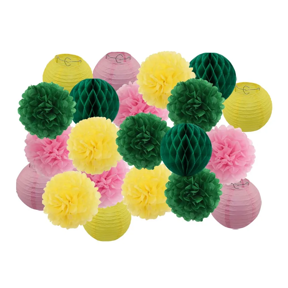 21 шт./компл. розовый набор круглый бумажный фонарь для девочки украшение душа