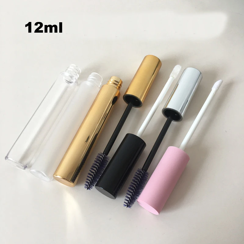 12ml New Gold Mascara Tubes Empty Frosted Clear Lip gloss Tube Pink