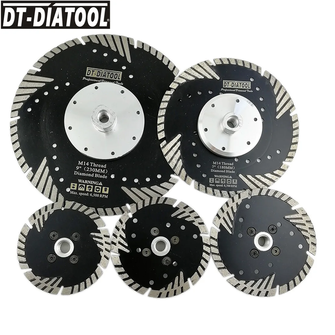 Бриллиантовый режущий диск DT DIATOOL 1 шт. с косой защитой зубцов M14 или 5/8 11 Резьбовая