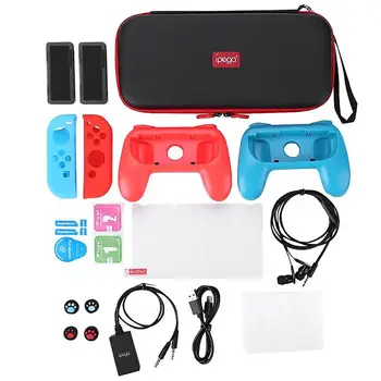 

iPega PG-9182 18 in 1 Accessory Kit Joy-con Game Card Storage Bag Box Audio Adapter Earphones Data Cable Fit for Nintend Switch