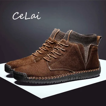 

Big Size Plush Fur Men's Winter Shoes Keep Warm Male Sneakers Fashion Leisure Genuine Leather Elegant Luxury Sneakers Comfy NA53