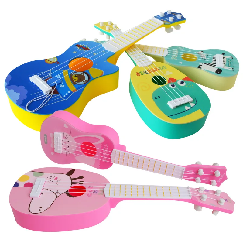 Новейшая популярная игрушечная гитара с милыми животными для детей, девочек и мальчиков, пластиковая музыкальная игра, забавный подарок