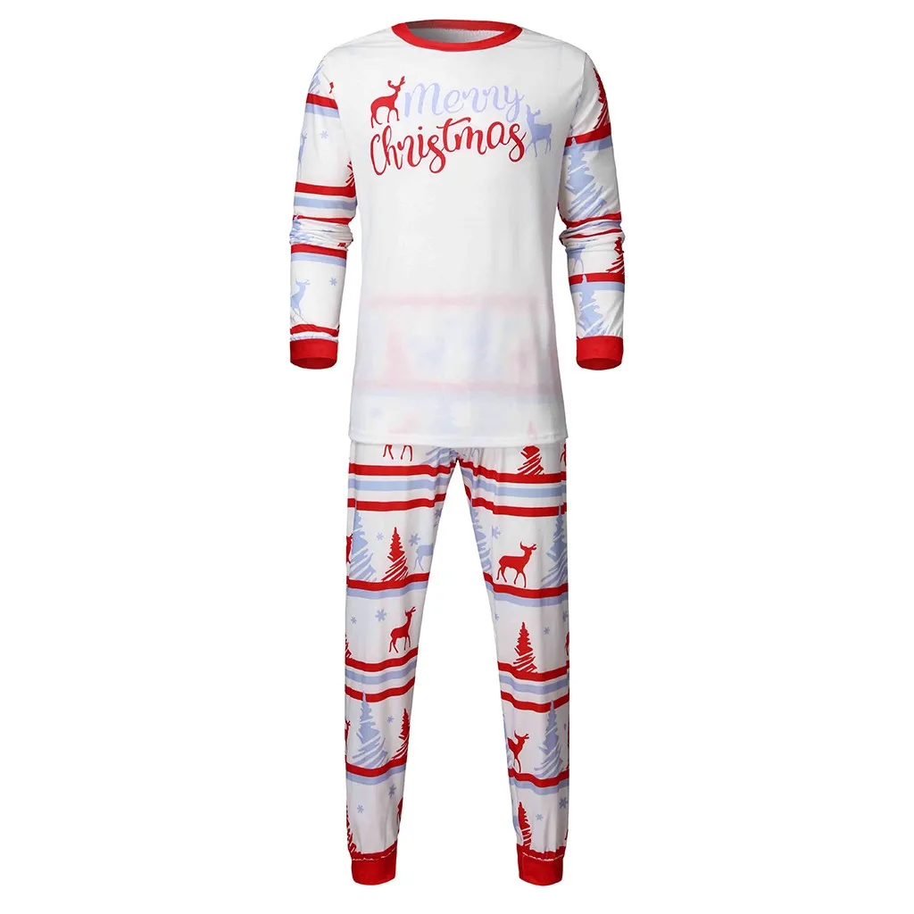 

2 piece couple pajamas Set Christmas Women men Mommy father Letter Deer Printed Top+Pants Xmas Family Warm homewear Outfits Suit