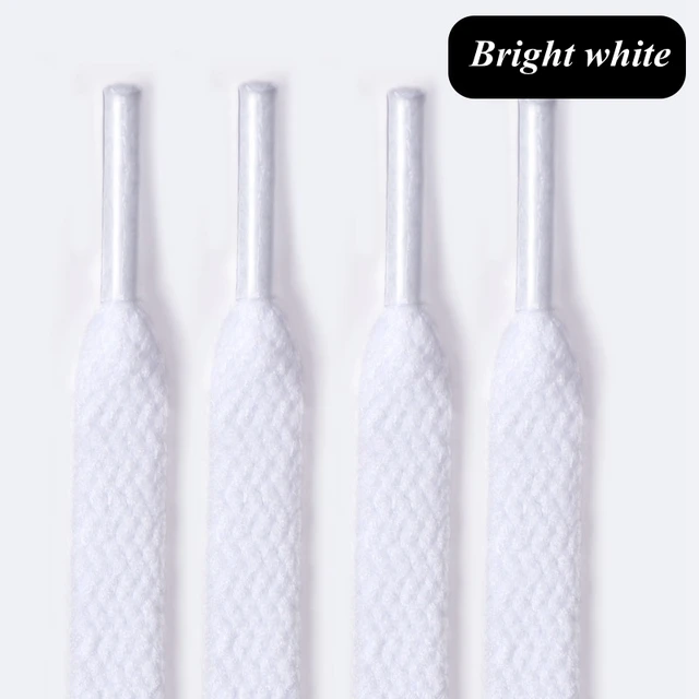 1Pair Flat Shoelaces for Sneakers 36colors Fabric Shoe laces White Black Shoe lace Boot Laces for Shoes Classic Soft Shoestrings Bright white