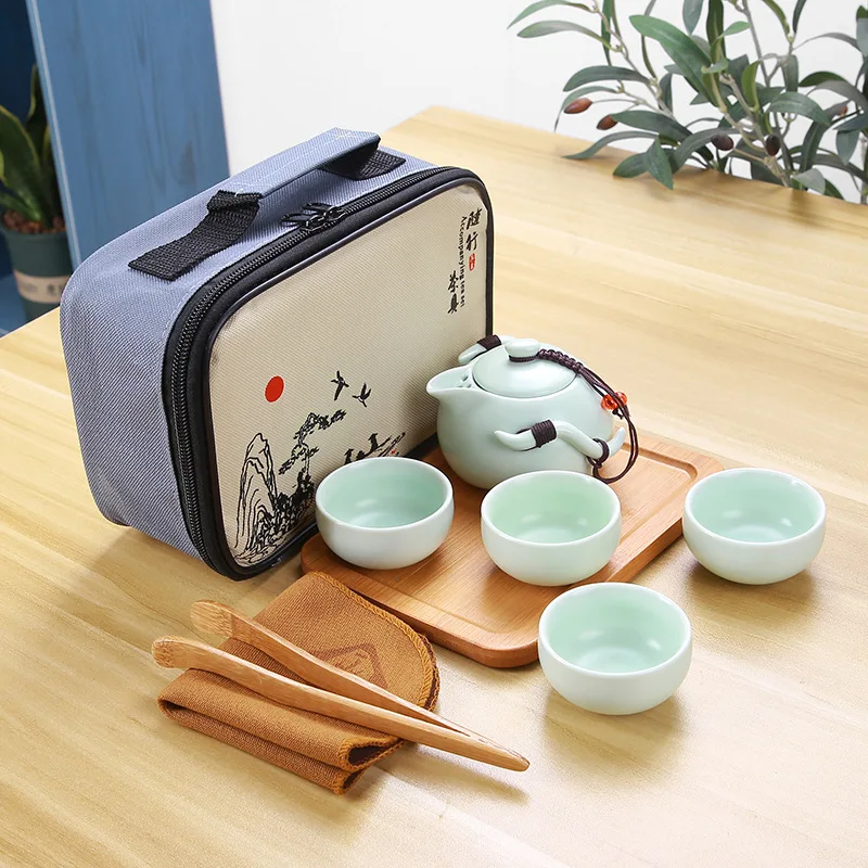 Tea Sets Kung Fu Ceramics Set 1 Pot 4 Cups Pots High Quality Elegant Gaiwan Beautiful and Easy Kettle | Дом и - Цена: 1 794,95 руб.