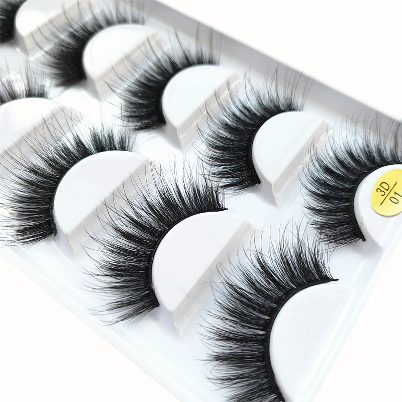 

Natural Long Mink Thick Lashes Hand Made Wholesale Fluffy Soft 3d Natural False Eyelashes Mink Strip Lashes