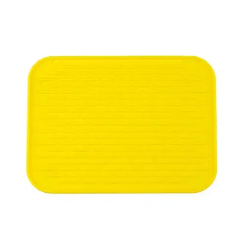 Силиконовый коврик для раковины блюда и чашка сухой коврик горшок держатель настольные подставки для кружек кухонные аксессуары Кухонные гаджеты - Цвет: Цвет: желтый