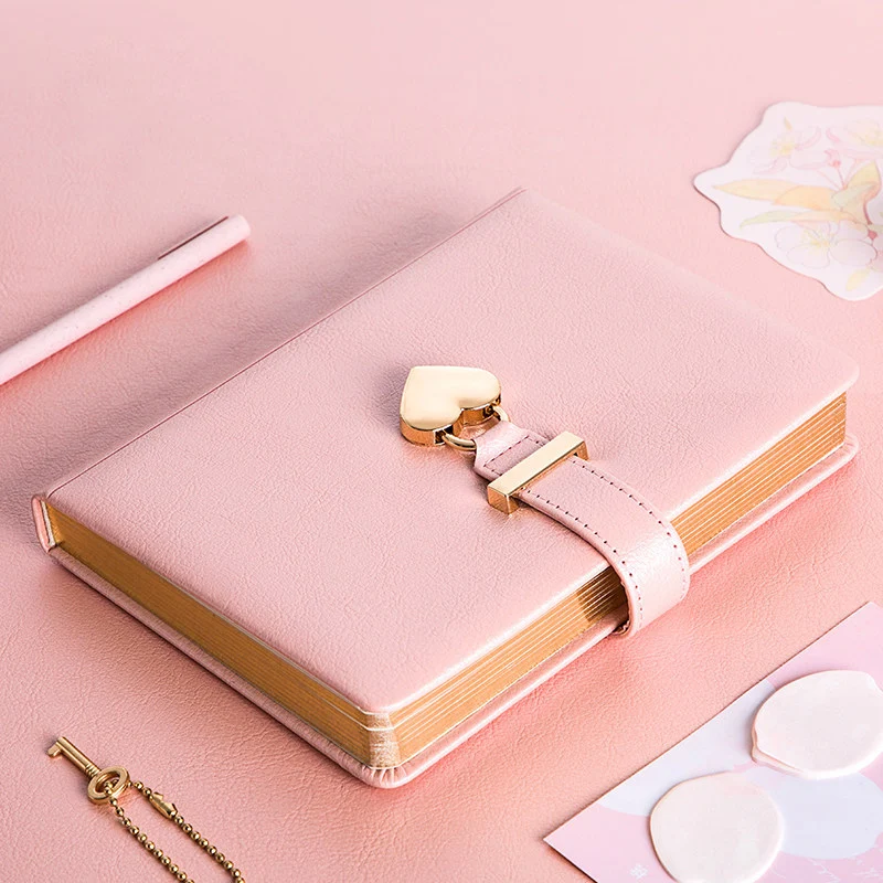 Cute B6 Diary with Lock Love Journal and Notebook Line Notepad Agenda Planner Organizer Couple Note Book Stationery Handbook | Канцтовары