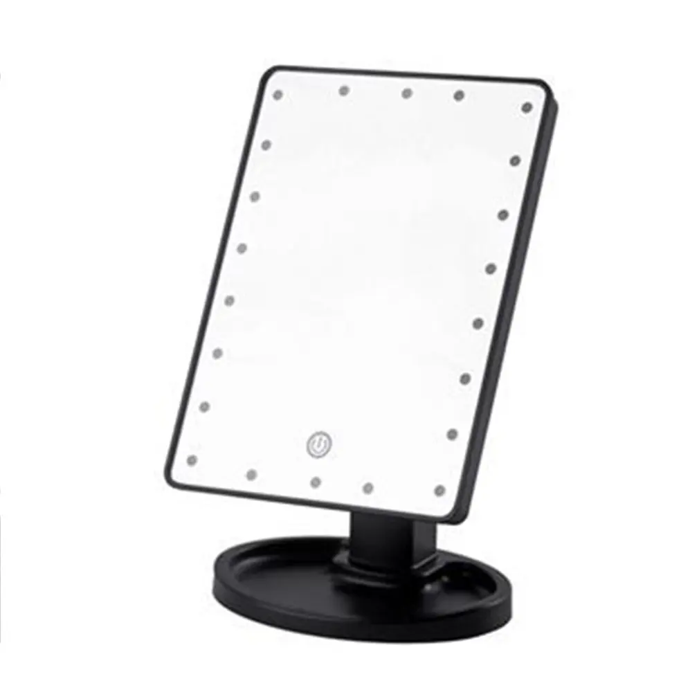 22 LEDs Mirror LED Makeup Vanity Square Mirror Double-Sided Lighted Mirrors for Bathroom Bedroom USB Type - Цвет: Розовый
