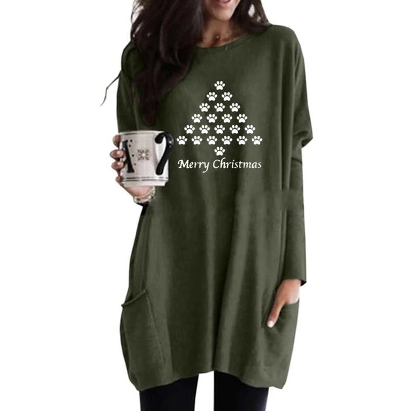 Hoodies For Women Long Sleeve Casual Pocket Christmas Letters Print Hoodies Sweatshirt Femmes Sweatshirts Women Hoody
