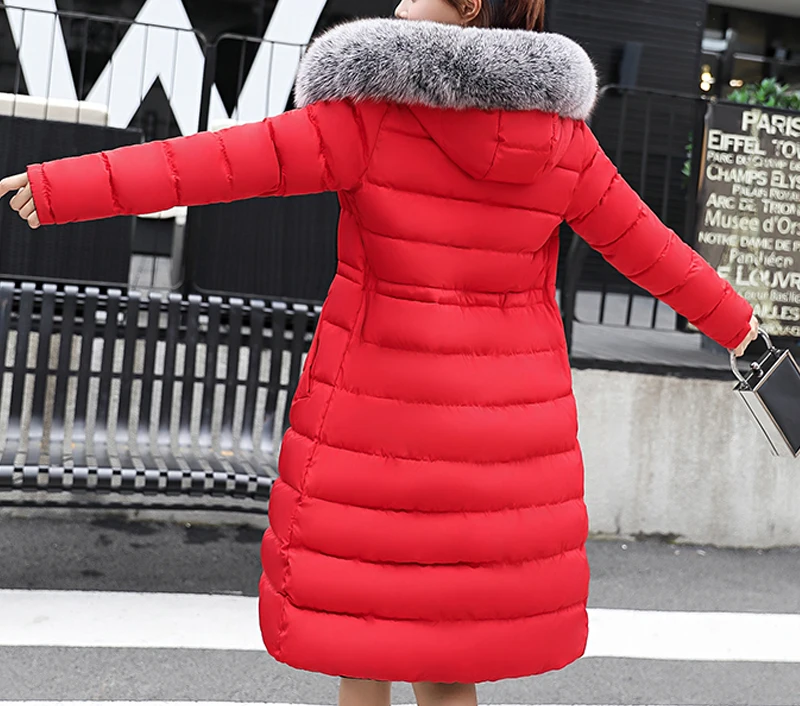 Длинный пуховик зимний женский большой размер оба размера можно носить женское пуховое пальто размера плюс с капюшоном с меховым воротником