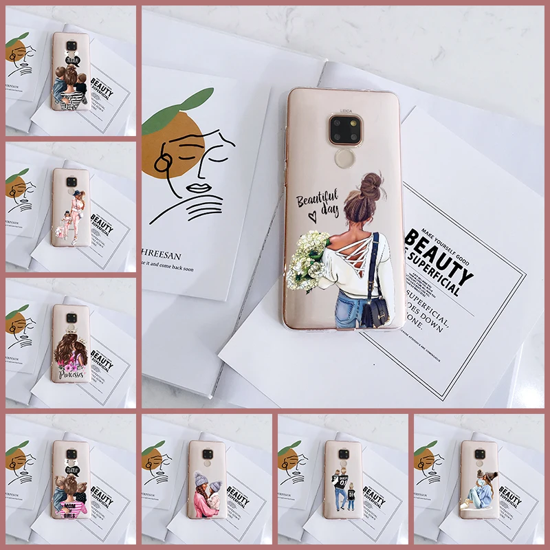 Black Girl Soft Phone Case For Huawei Mate 30 20 10 9 Pro Lite Baby Women Mom Silicone Back Cover 7 8 20x | Мобильные телефоны и