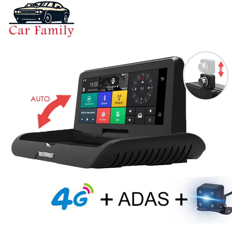 8 дюймовый IPS 4G авто Android 5 1 FHD 1080P ADAS WIFI GPS Автомобильный видеорегистратор Камера
