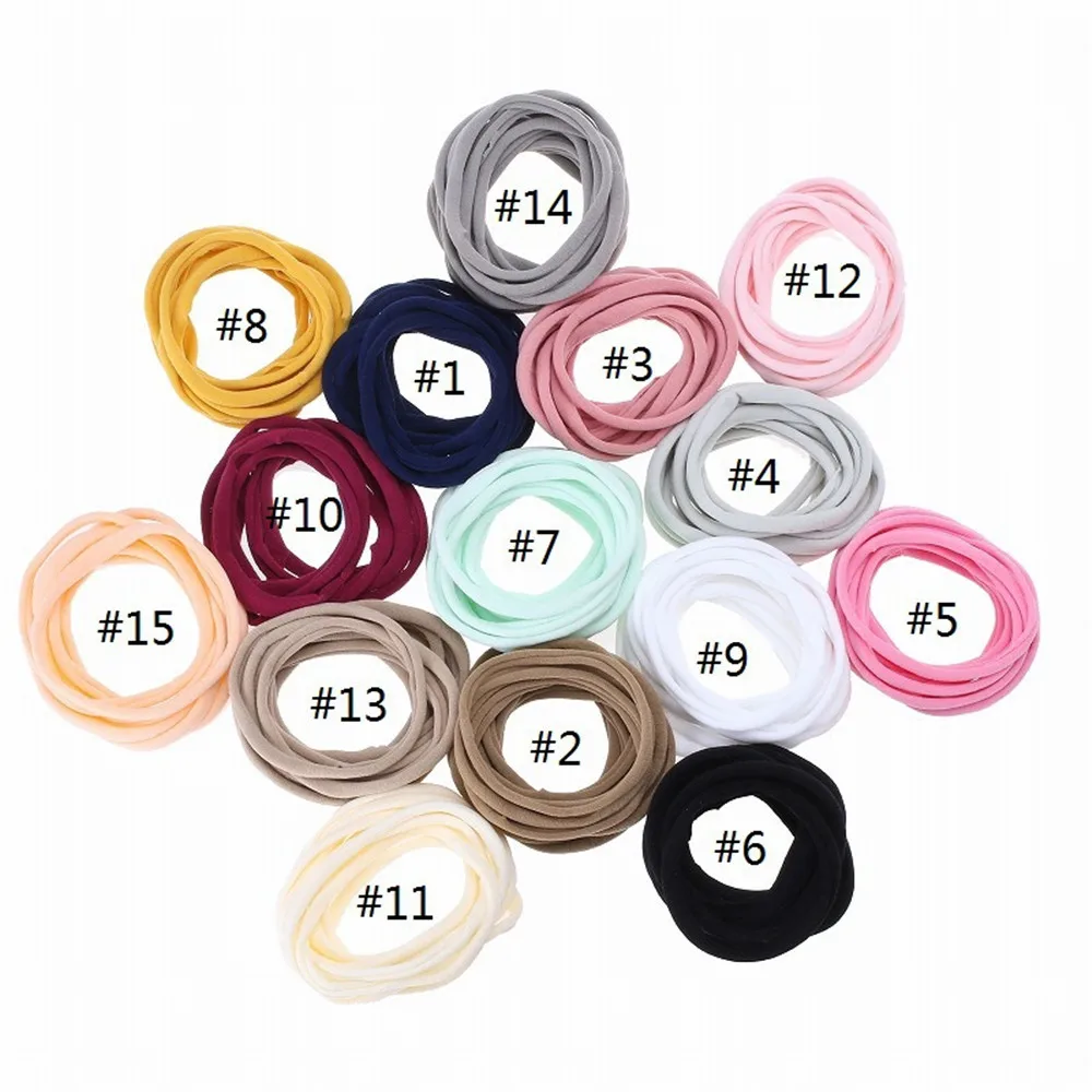 20Pcs/Lot Baby Girl DIY Nylon Headbands Soft Traceless Stretchy Headband for Children Girl Hairband Elastic Hair Accessories 4