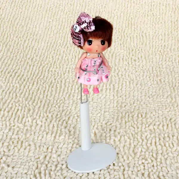 White Small C Type Adjustable Doll Bear Stand Display Base Holder Supporter