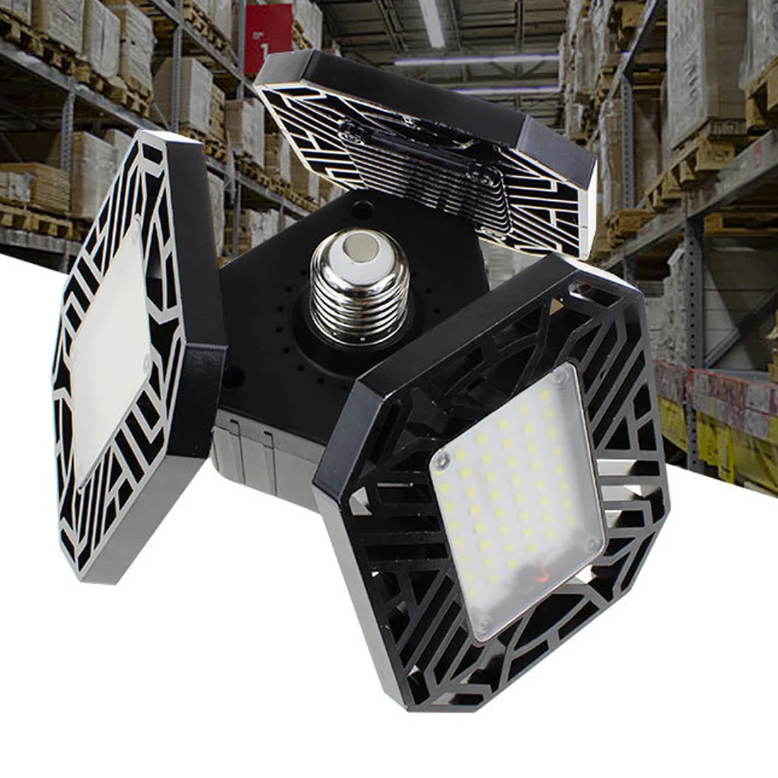 

LED Garage Ceiling Lights E26/E27 60W/80W 6500K LED Folding Super Bright Deformation Lighting Warehouse Light Industrial Lamp
