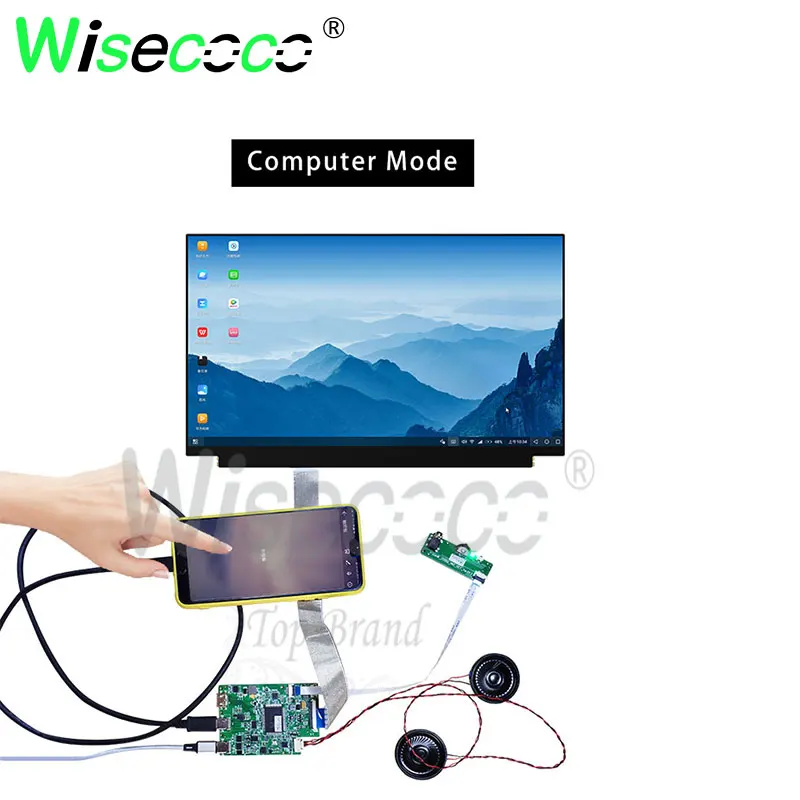 

wisecoco For laptop 13.3 inch FHD 1920*1080 LCD with mini HDMI edp type-c driver board support mobile phone mode LQ133M1JW15