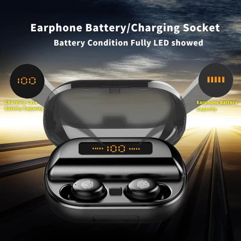 Bluetooth Earphone Led TWS 5.0 Earbuds Smart Waterproof Sport Earphones 8D Stereo HQ Music Wireless Earphones With Power Bank