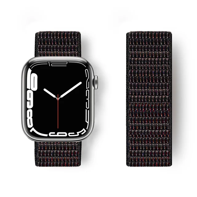 Nylon Strap for Apple Watch Band Series 765 45mm 41mm44mm 40mm  Smartwatch Watchband Belt Sport Bracelet on iWatch 4 3 42mm 38mm Black