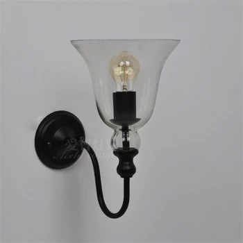 

Bell Lampshade Wall Light Fixture Edison Incandescent Lustres Home Lamp on The Wall Sconces Vintage E27 Clear Glass for Home AC