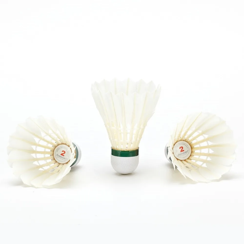Kawasaki Badminton Shuttlecock Goose Feather Badminton Ball Pack of 12
