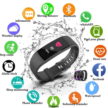 

IP68 Waterproof Heart Rate Wristband Watch GPS Clock Same Chip as for Xiaomi Men Woman Smart Health Bracelet European Japanese