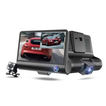 

4 Inches 1080P Car Three Lens Night Vision Driving Recorder Loop Recording Motion Detection Gravity Sensor Reversing Camera