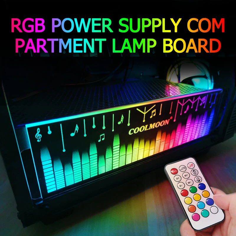 Coolmoon Rgb Placa de Luz Suporte Quadro Led Power Light-emitting Painel Lateral para pc Desktop Chassis Cpu Placa de Suporte - Imagem 5