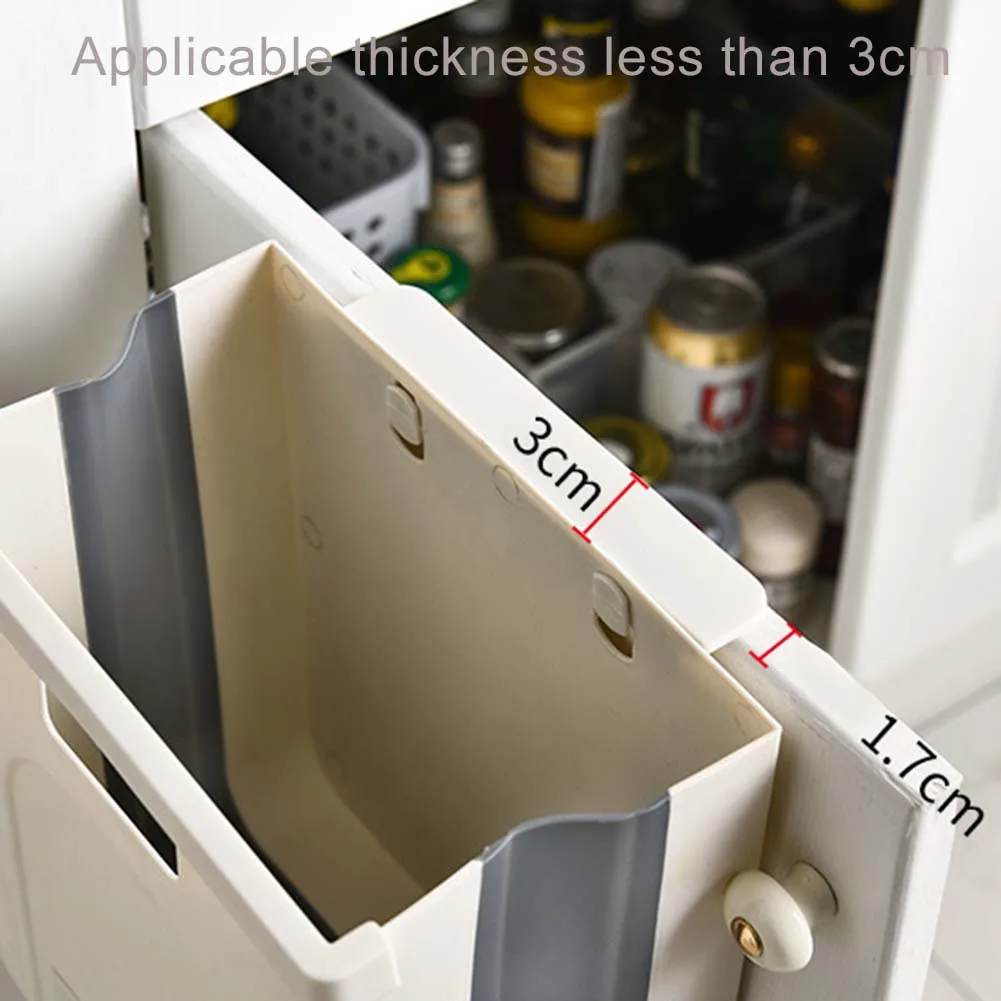 Collapsible Kitchen Drawer Hanging Garbage Bin for Cabinet Storage & Trash Disposal image 5