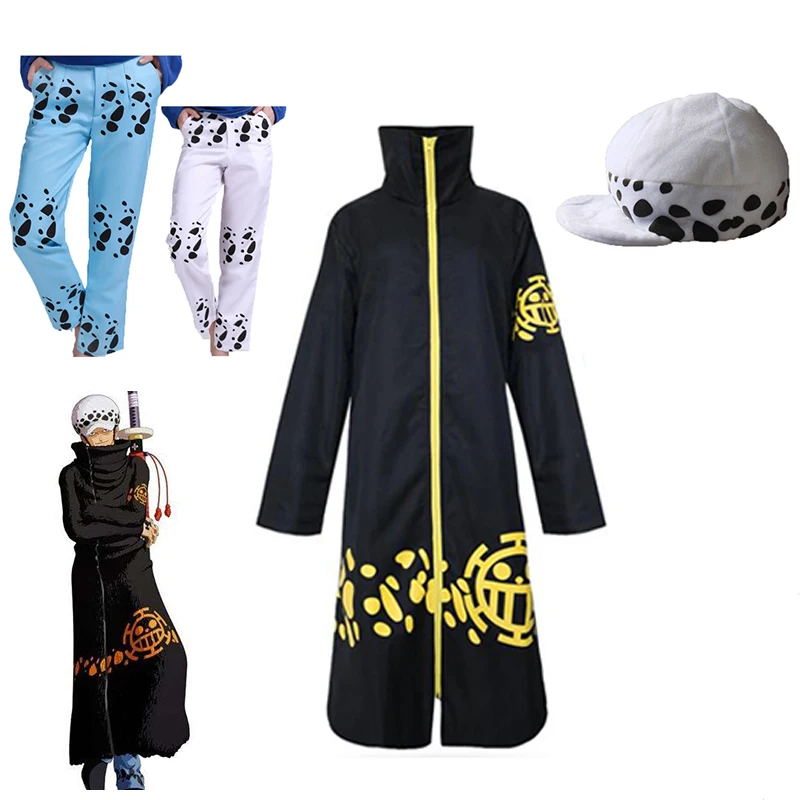 Hot Anime One Piece Trafalgar Law After 2 Years Cosplay Costume Coat Hat Pants Man Halloween Party Free Shipping | Тематическая
