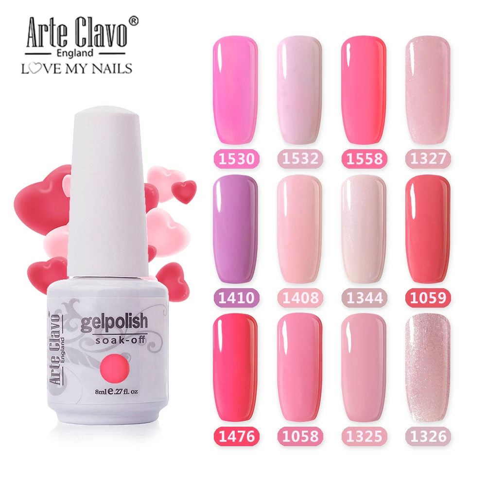 

Arte Clavo 85 Color LED UV Gel Nail Polish Salon 8ml Nail Color Top Coat Nail Art Gel Varnish Hybrid Soak Off Gelpolish Manicure