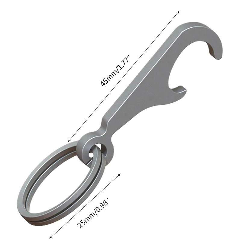 TC4 Titanium Alloy Mini Beer Bottle Opener Keychain with Key Rings EDC beer bottle opener keychain